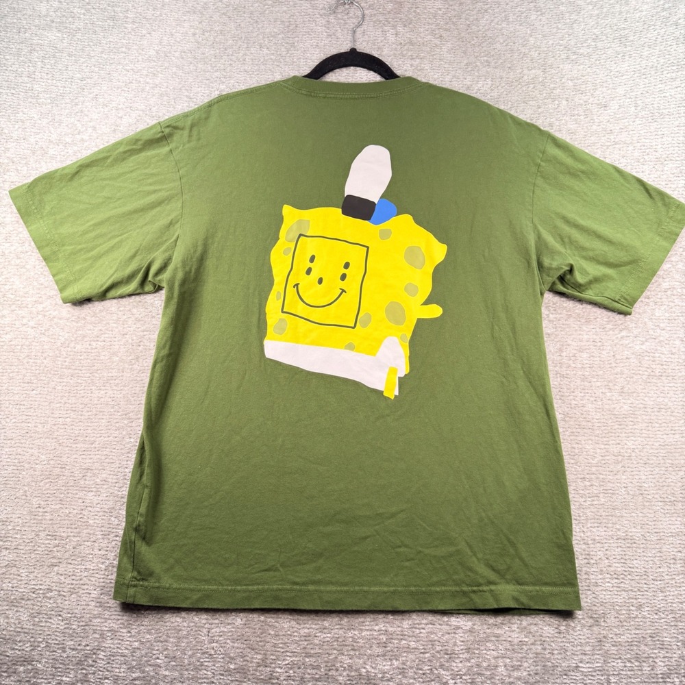 Uniqlo CPFM SpongeBob SquarePants T-Shirt 100% Cotton Medium Green Streetwear - Picture 6 of 7